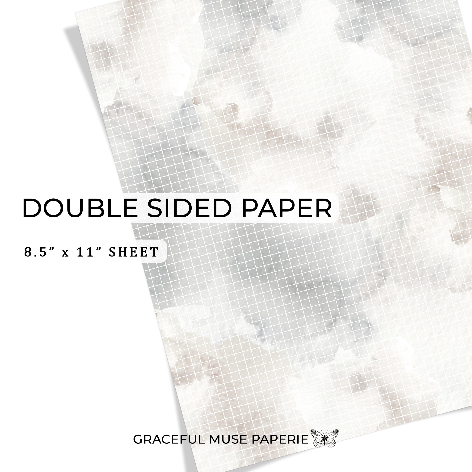 Side Face Paper Midnight - FOILED Double Sided Paper – Graceful Muse Paperie