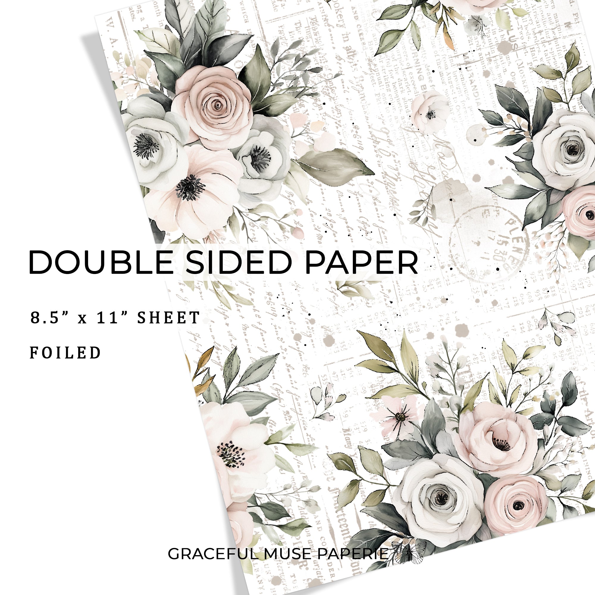 Midnight  - FOILED Double Sided Paper