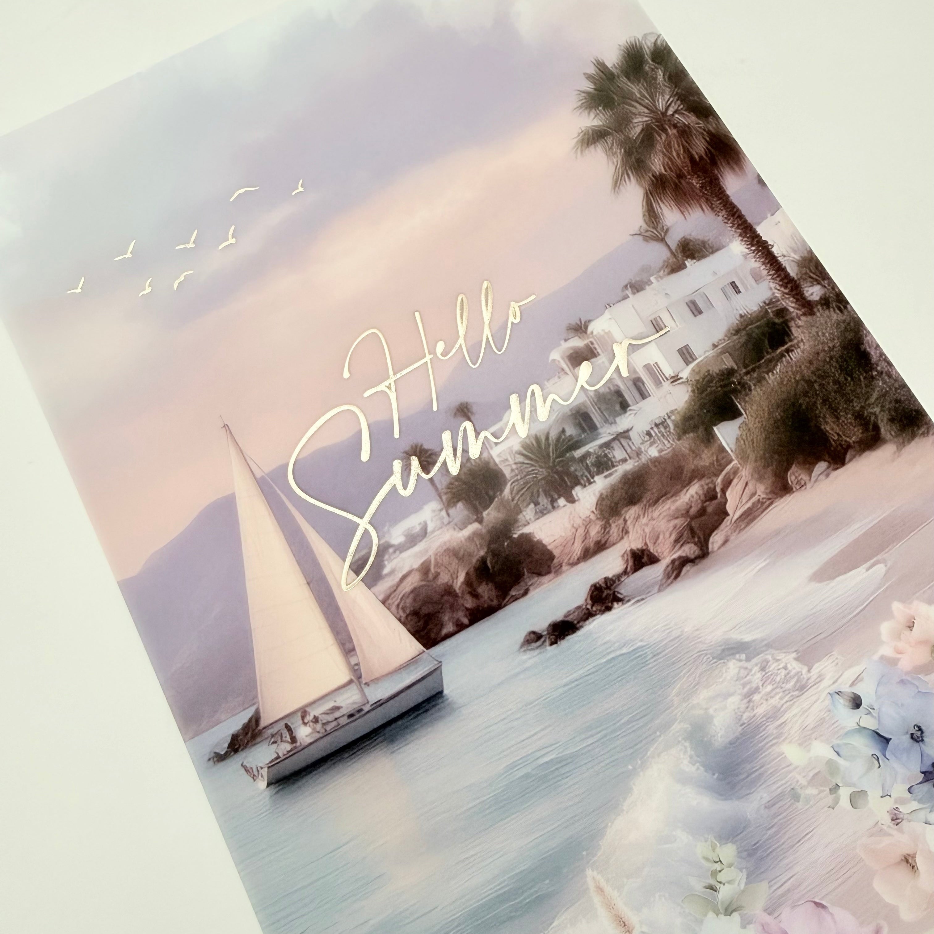 Santorini Sunset - Hello Summer | Vellum Half Letter