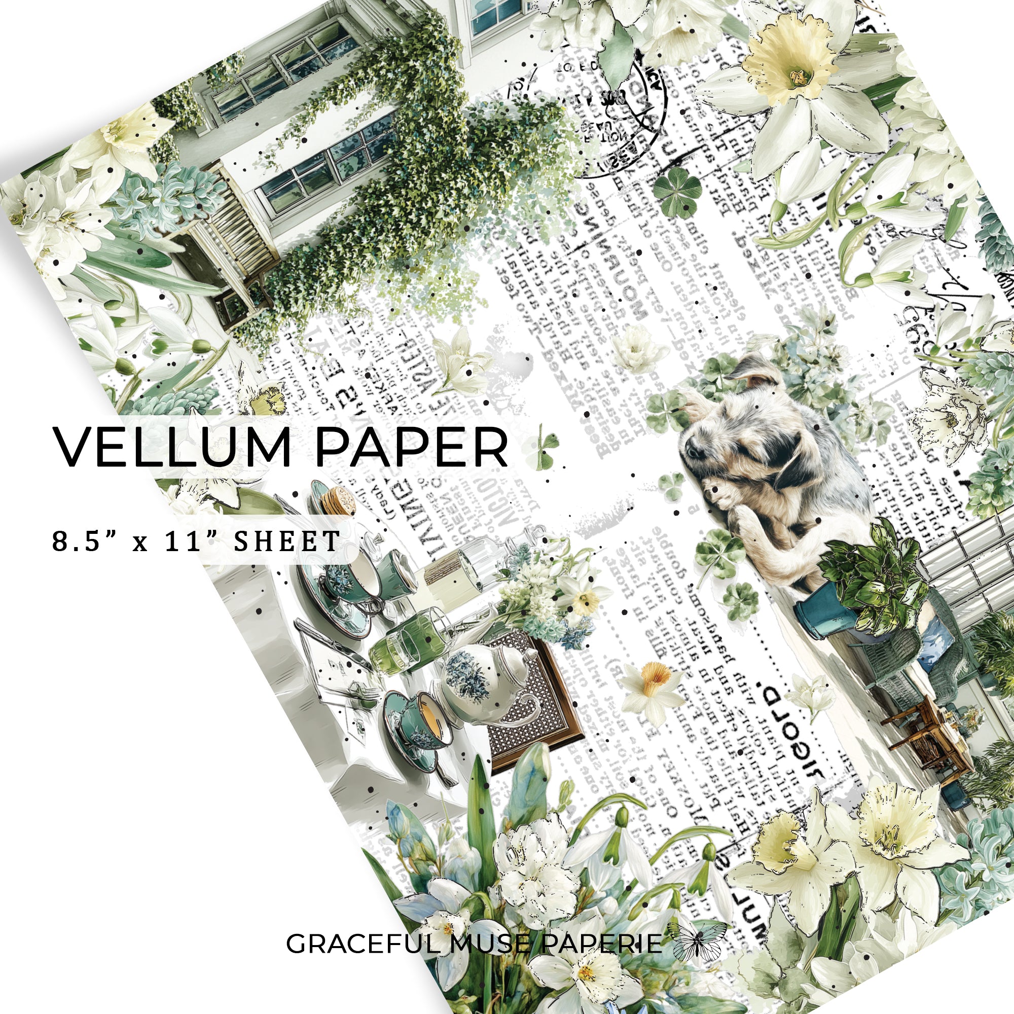 Lucky Blooms   - FOILED Double Sided Paper