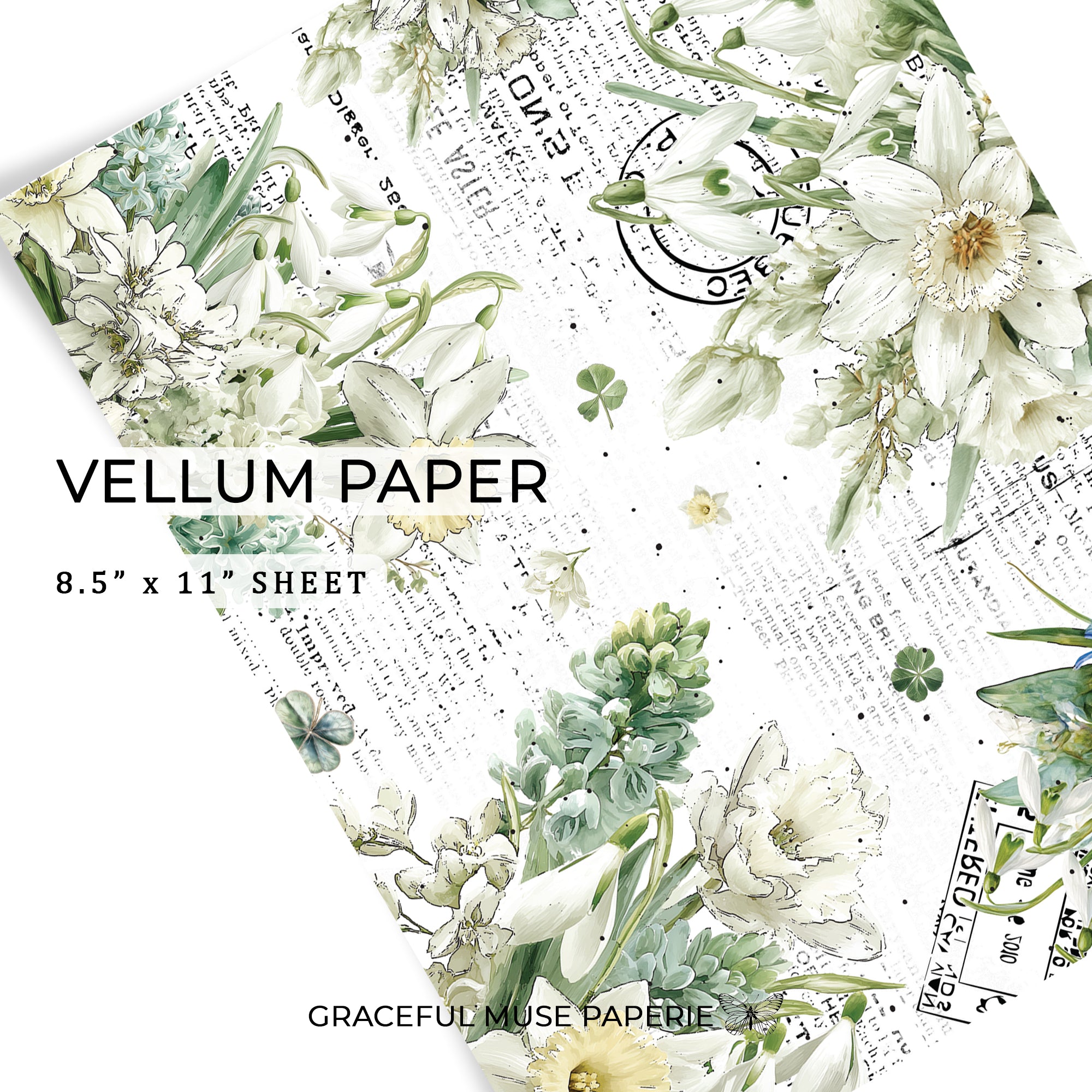 Lucky Blooms - Floral | Single Sided Paper