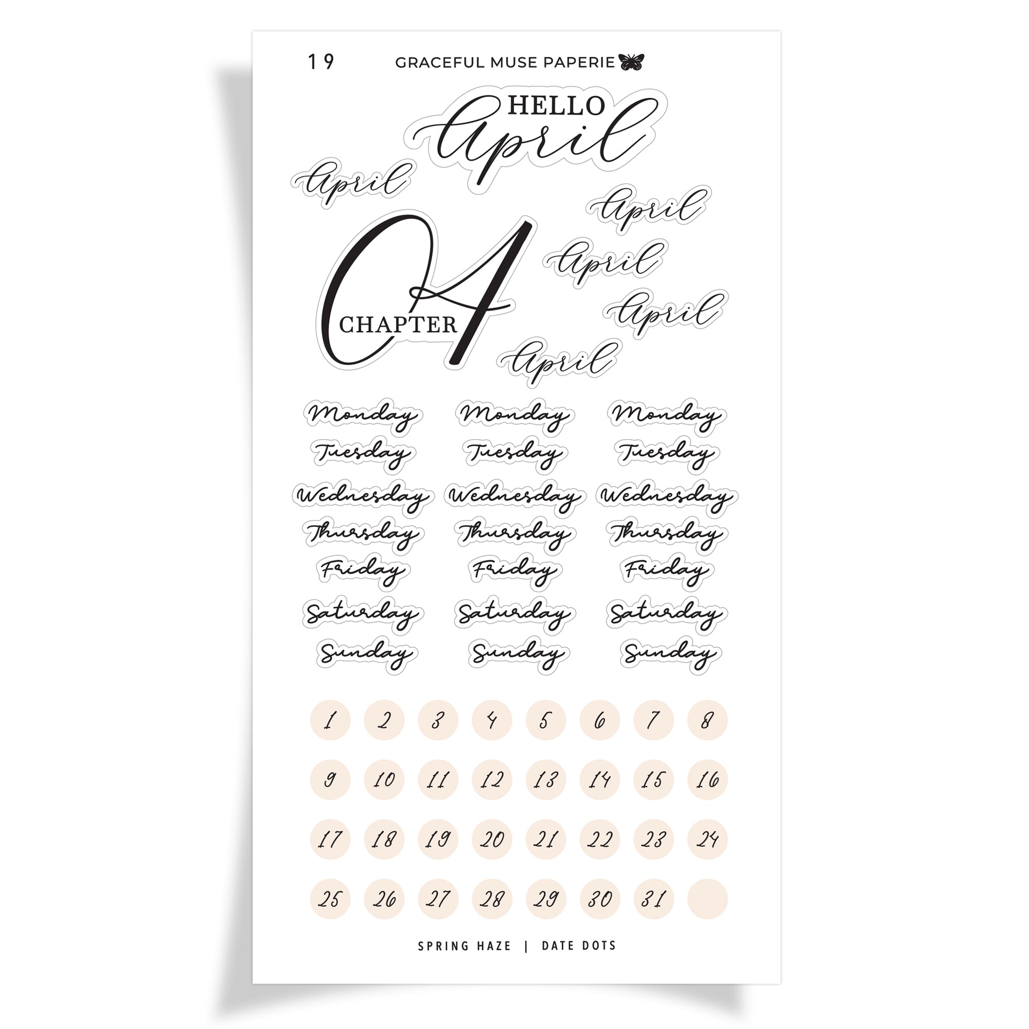 Date Dots - Spring Haze