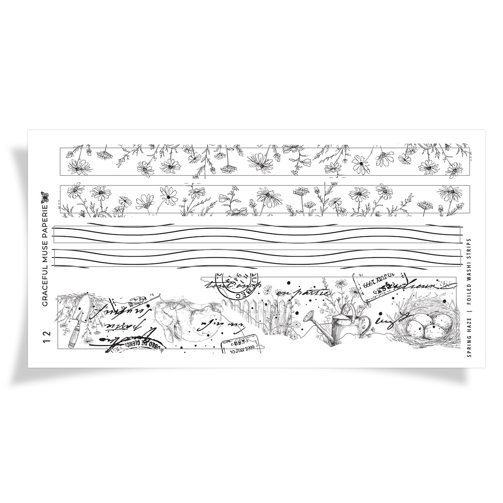 Foiled Washi Strips - Spring Haze