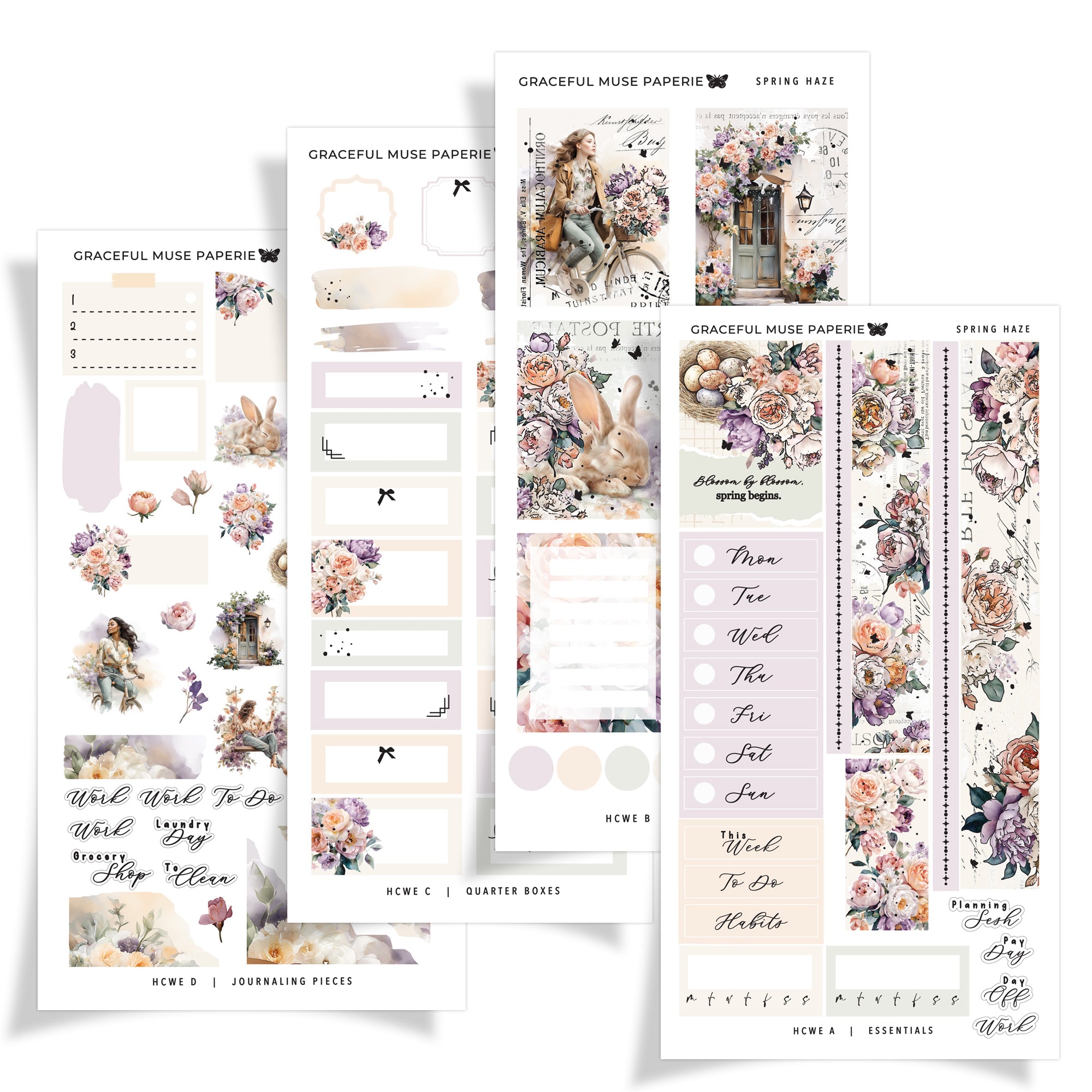 Spring Haze | FOILED Hobonichi Cousin Weekly Sticker Kit