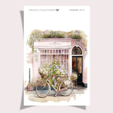 Florales Fahrrad | Armaturenbrettaufkleber | 011