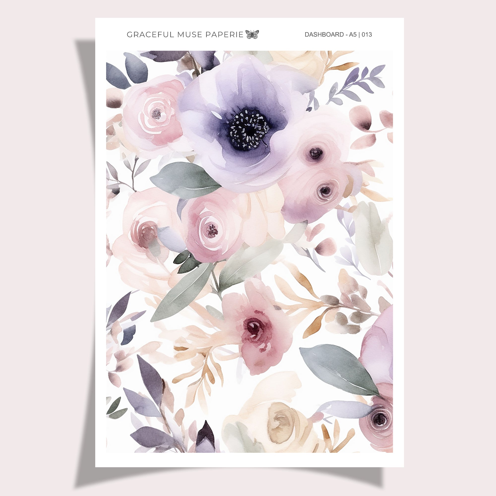 Rosa Blumen | Armaturenbrettaufkleber | 013