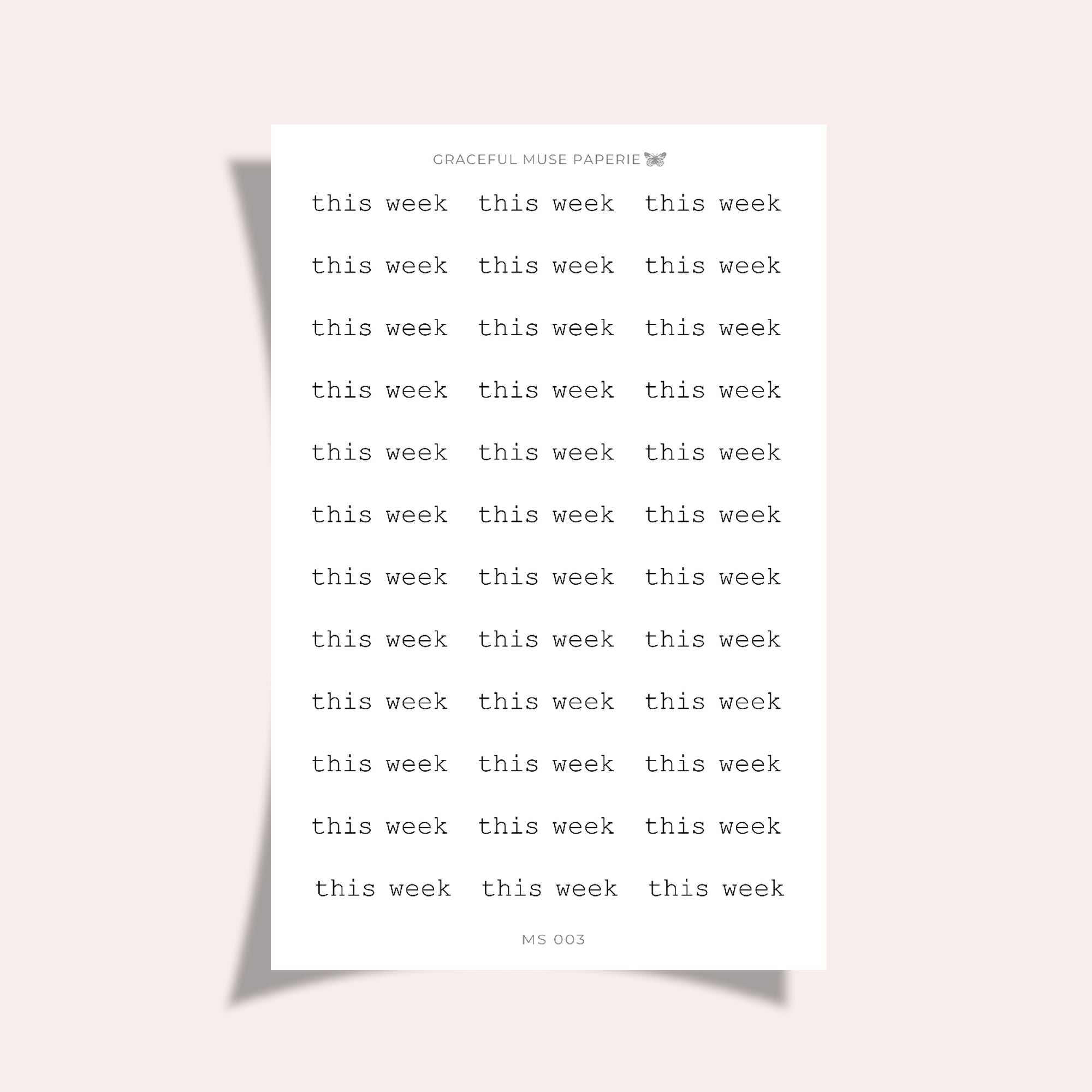 Tällä viikolla | Mini Scripts | MS003 | Klassinen