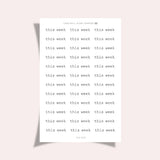 Tällä viikolla | Mini Scripts | MS003 | Klassinen