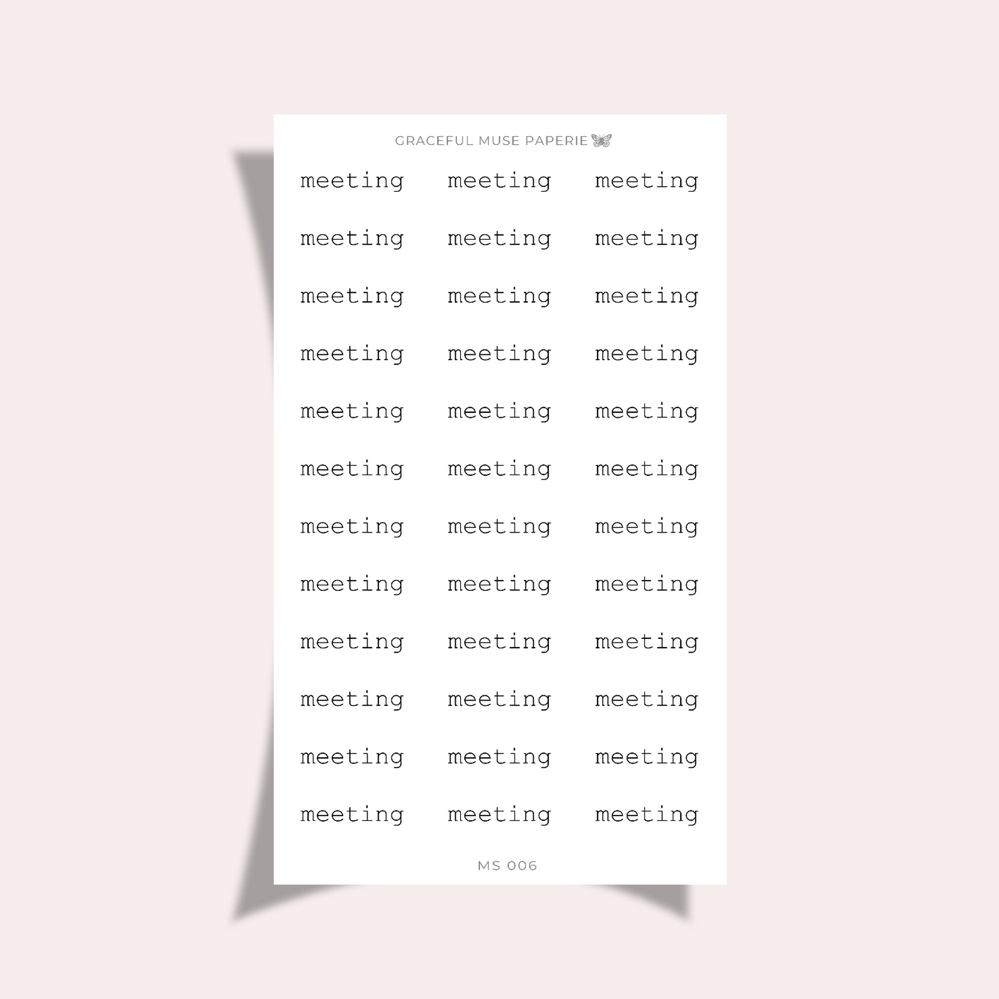 Meeting | Mini Scripts | MS006 | Classic