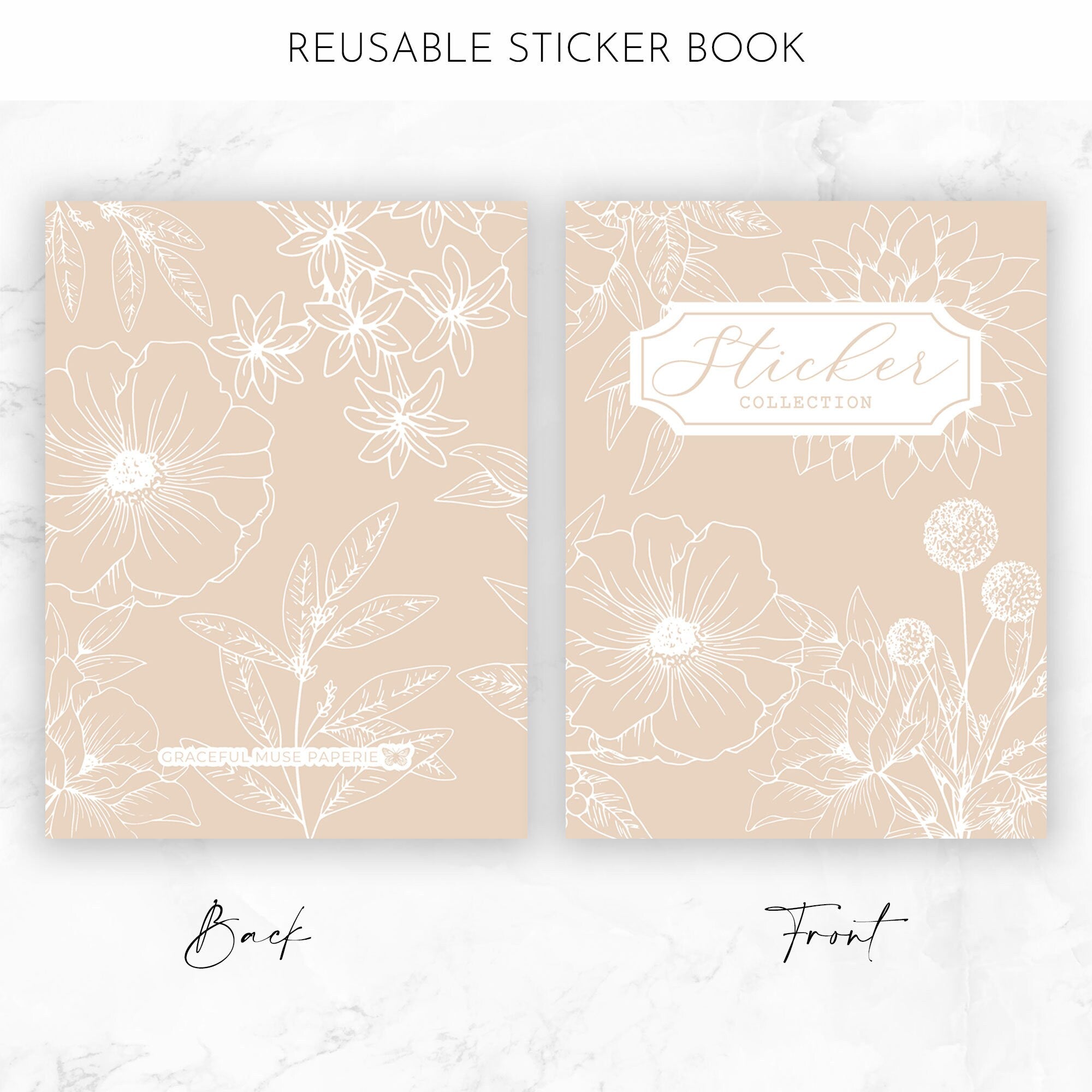 Nude Florals  Sticker Storage